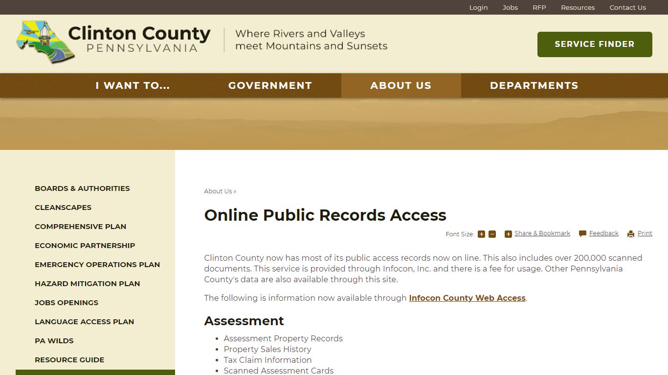 Online Public Records Access | Clinton County, PA