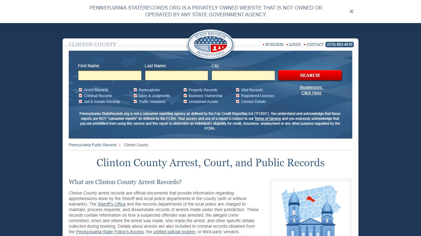 Clinton County Arrest, Court, and Public Records