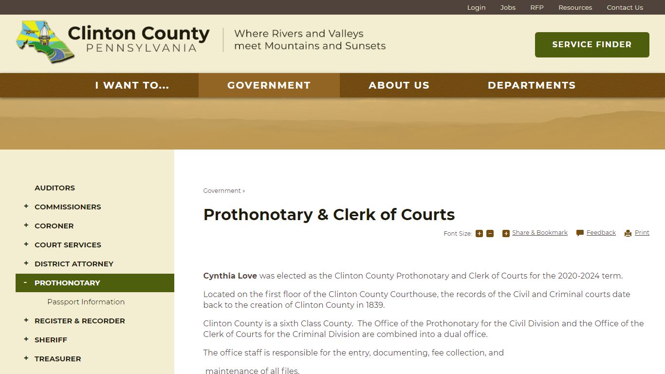 Prothonotary & Clerk of Courts | Clinton County, PA